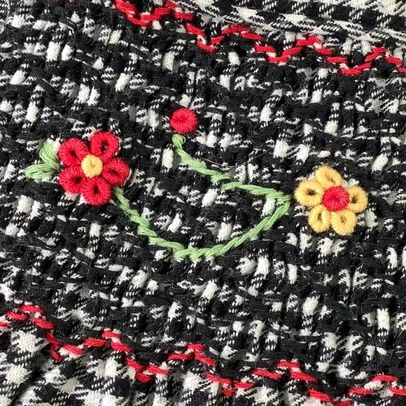 Rare Editions Smocked Houndstooth Floral velvet trim dress size 18M EUC - Picture 11 of 14